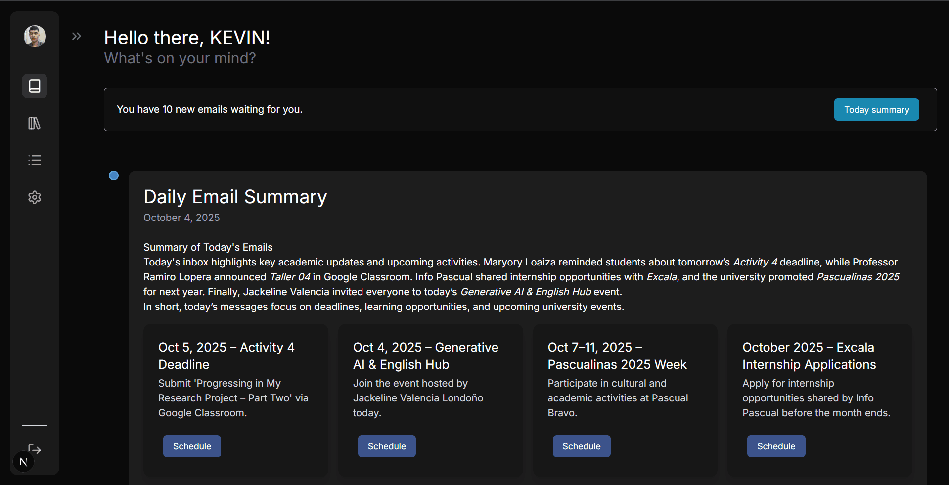 Dashboard Screenshot